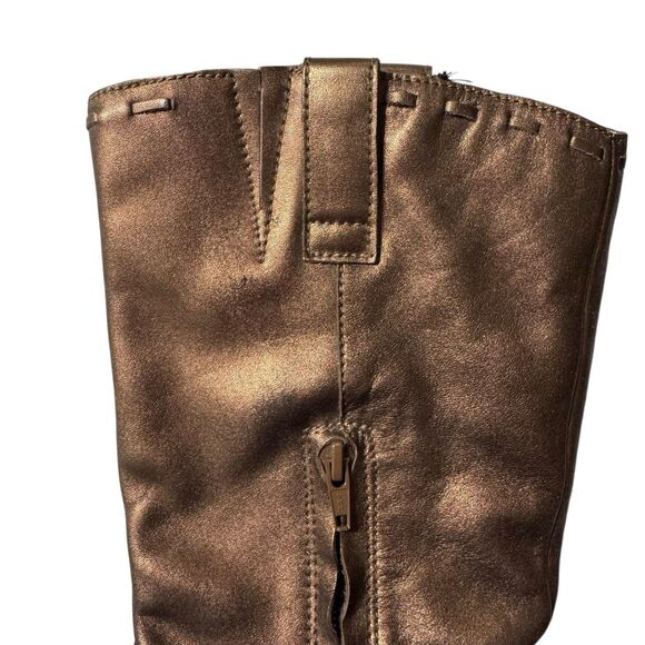Coldwater Creek Cowboy Boots Bronze Metallic Womens Leather Mid Calf Sz. 8 M - Picture 4 of 12